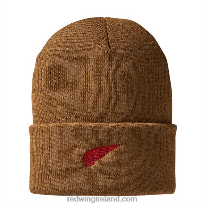 Style 97438 Leather Logo Knit Beanie Hat Unisex Knit Watch Hat Red Wing 2N8V8272 Copper