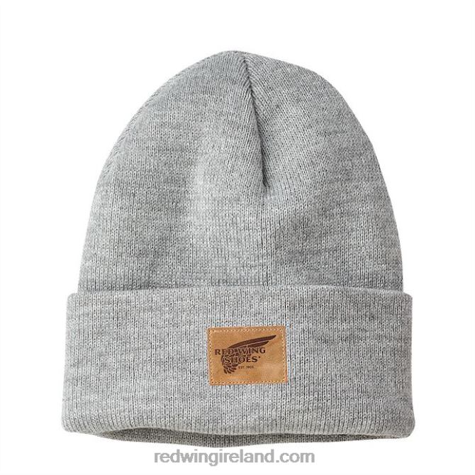 Style 97440 Leather Logo Knit Beanie Hat Unisex Knit Watch Hat Red Wing 2N8V8278 Heather