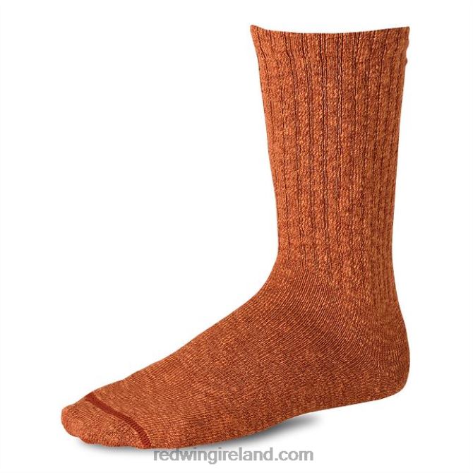 Style 97372 Cotton Ragg Over Dyed Tonal Sock Unisex Sock in Cotton Blend Red Wing 2N8V8202 Orange/Rust