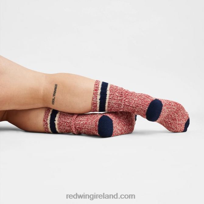 Style 97373 Cotton Ragg Over Dyed Tonal Sock Unisex Sock Red Wing 2N8V8223 Red/Navy