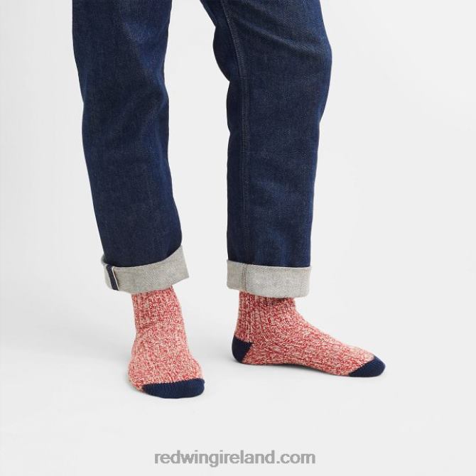 Style 97373 Cotton Ragg Over Dyed Tonal Sock Unisex Sock Red Wing 2N8V8223 Red/Navy