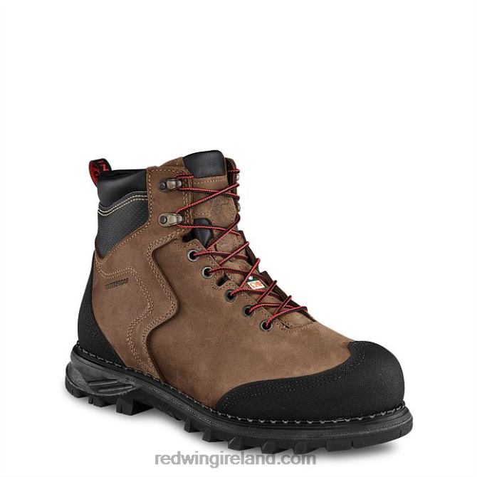 Work - Style 2411 Burnside Men's 6-inch Waterproof Safety Toe Boot Red Wing 2N8V8107 Brown