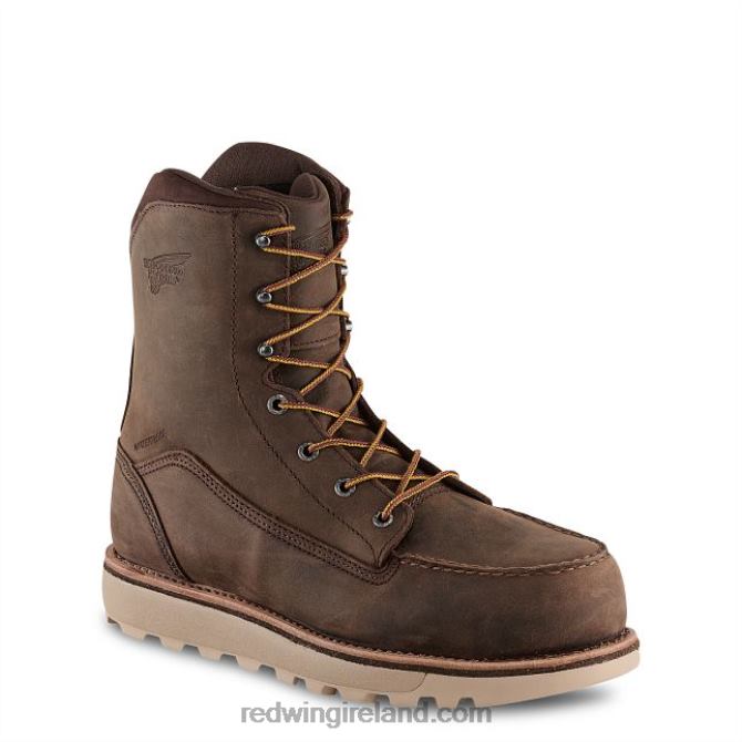 Work - Style 2418 Traction Tred Men's 8-inch Waterproof Safety Toe Boot Red Wing 2N8V8126 Tan