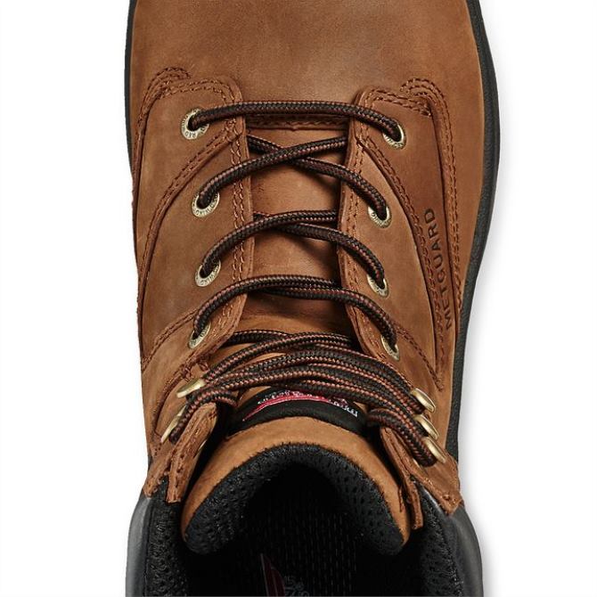 Work - Style 4433 SuperSole Men's 6-inch Waterproof Safety Toe Metguard Boot Red Wing 2N8V887 Brown