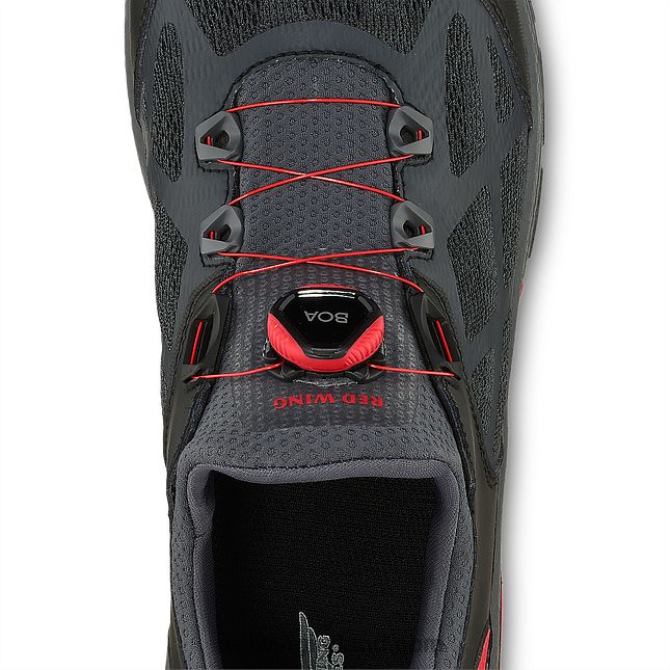 Work - Style 6338 Athletics Men's Safety Toe Athletic Work Shoe Red Wing 2N8V8135 Black/Red